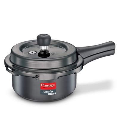 Picture of Prestige Popular Svachh Hard Anodised Outer Lid Pressure Cooker Deep Lid-Controls Spillage-Black-3 ltr