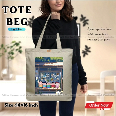 Buy Premium Tote Bag with Zipper Canvas Tote Bag for Women Trendy Shopping Bag / College Bag / University Bag Tote Bag, Canvas Bag with Zipper  at Best Price In Bangladesh