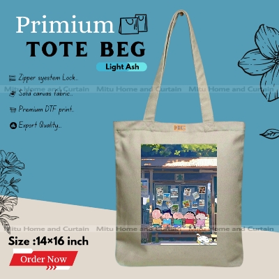 Buy Premium Tote Bag with Zipper Canvas Tote Bag for Women Trendy Shopping Bag / College Bag / University Bag Tote Bag, Canvas Bag with Zipper  at Best Price In Bangladesh