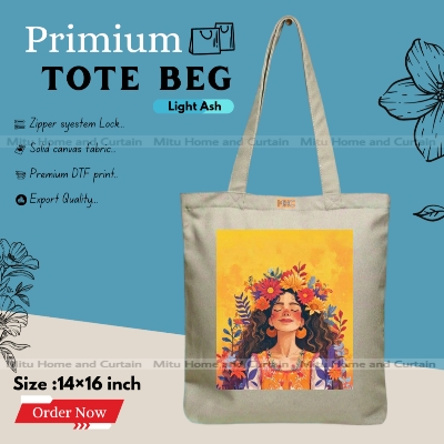 Buy Premium Tote Bag with Zipper Canvas Tote Bag for Women Trendy Shopping Bag / College Bag / University Bag Tote Bag, Canvas Bag with Zipper  at Best Price In Bangladesh