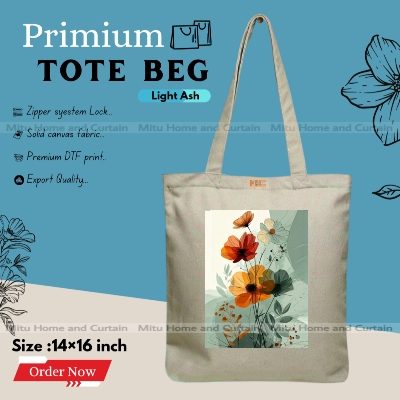 Buy Premium Tote Bag with Zipper Canvas Tote Bag for Women Trendy Shopping Bag / College Bag / University Bag Tote Bag, Canvas Bag with Zipper  at Best Price In Bangladesh
