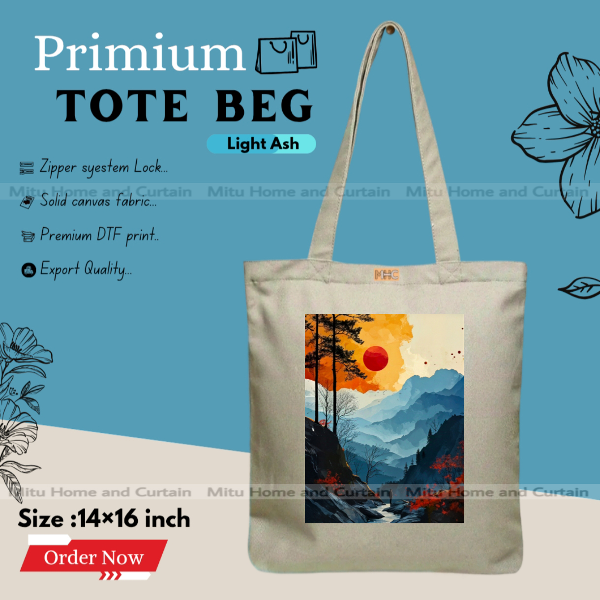 Buy Premium Tote Bag with Zipper Canvas Tote Bag for Women Trendy Shopping Bag / College Bag / University Bag Tote Bag, Canvas Bag with Zipper  at Best Price In Bangladesh