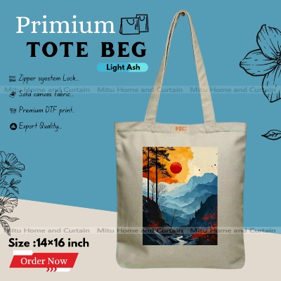 Buy Premium Tote Bag with Zipper Canvas Tote Bag for Women Trendy Shopping Bag / College Bag / University Bag Tote Bag, Canvas Bag with Zipper  at Best Price In Bangladesh