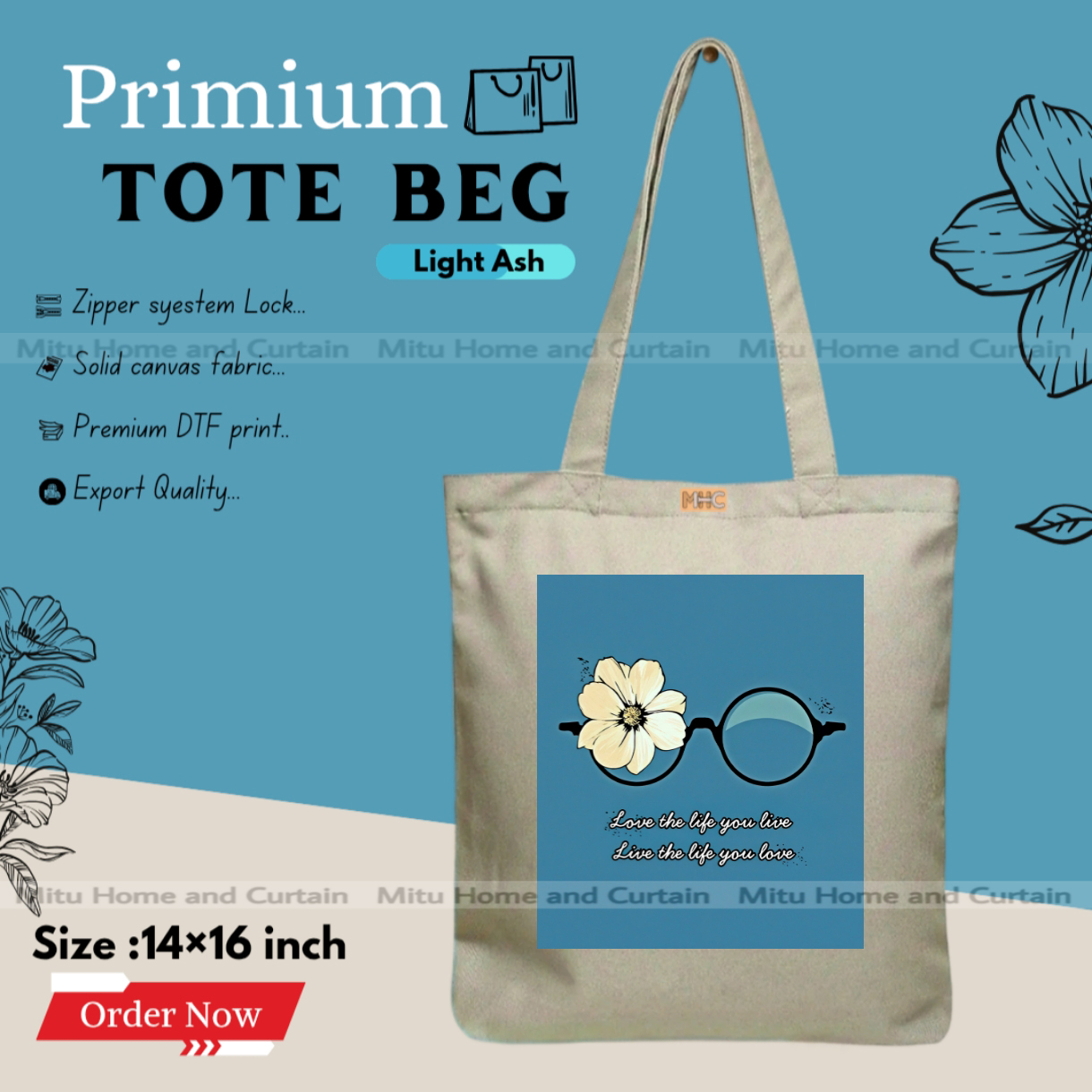 Buy Premium Tote Bag with Zipper Canvas Tote Bag for Women Trendy Shopping Bag / College Bag / University Bag Tote Bag, Canvas Bag with Zipper  at Best Price In Bangladesh