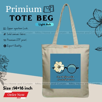 Buy Premium Tote Bag with Zipper Canvas Tote Bag for Women Trendy Shopping Bag / College Bag / University Bag Tote Bag, Canvas Bag with Zipper  at Best Price In Bangladesh