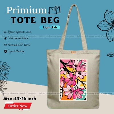 Buy Premium Tote Bag with Zipper Canvas Tote Bag for Women Trendy Shopping Bag / College Bag / University Bag Tote Bag, Canvas Bag with Zipper  at Best Price In Bangladesh