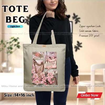Buy Premium Tote Bag with Zipper Canvas Tote Bag for Women Trendy Shopping Bag / College Bag / University Bag Tote Bag, Canvas Bag with Zipper  at Best Price In Bangladesh