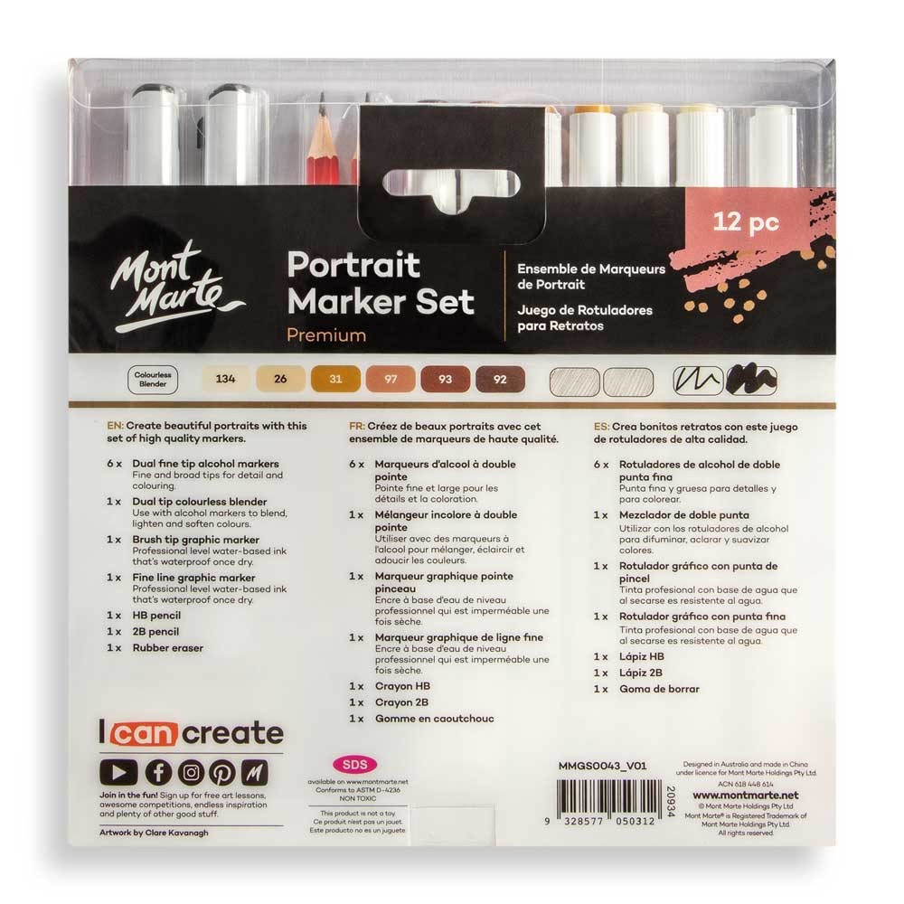 Buy mont-marte-portrait-alcohol-marker-set-12pc at Best Prices in Bangladesh