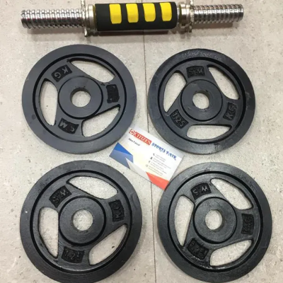 Buy  5kg (1.25*4) Dumbbell with 11inch Stick + Grip - Black - Citizen Sports   At Best Price in Bangladesh