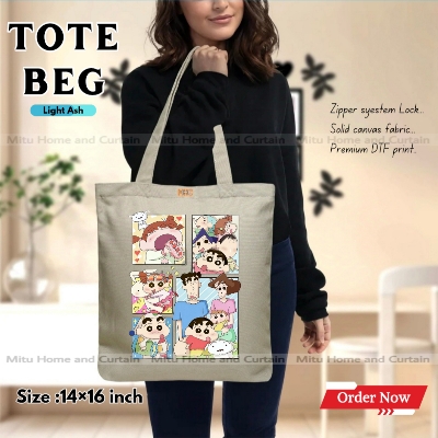 Buy Premium Tote Bag with Zipper Canvas Tote Bag for Women Trendy Shopping Bag / College Bag / University Bag Tote Bag, Canvas Bag with Zipper  at Best Price In Bangladesh