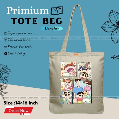 Buy Premium Tote Bag with Zipper Canvas Tote Bag for Women Trendy Shopping Bag / College Bag / University Bag Tote Bag, Canvas Bag with Zipper  at Best Price In Bangladesh