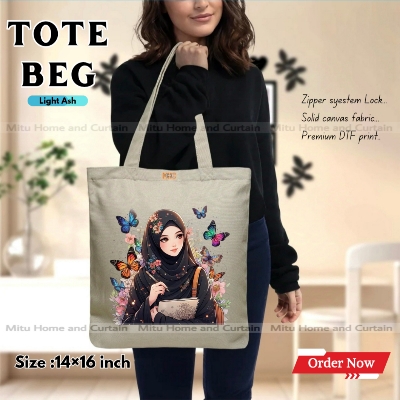 Buy Premium Tote Bag with Zipper Canvas Tote Bag for Women Trendy Shopping Bag / College Bag / University Bag Tote Bag, Canvas Bag with Zipper  at Best Price In Bangladesh