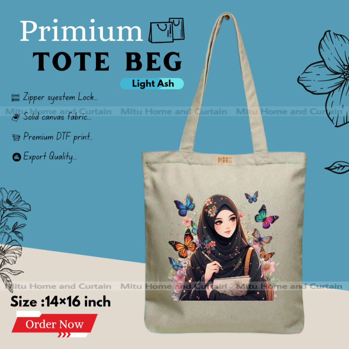 Buy Premium Tote Bag with Zipper Canvas Tote Bag for Women Trendy Shopping Bag / College Bag / University Bag Tote Bag, Canvas Bag with Zipper  at Best Price In Bangladesh