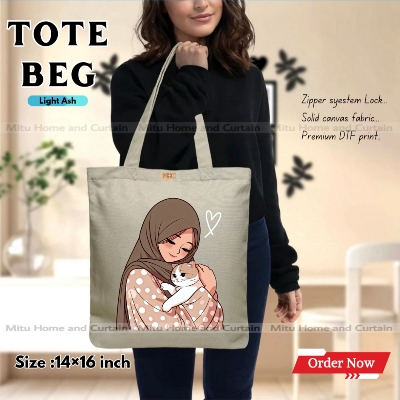 Buy Premium Tote Bag with Zipper Canvas Tote Bag for Women Trendy Shopping Bag / College Bag / University Bag Tote Bag, Canvas Bag with Zipper  at Best Price In Bangladesh