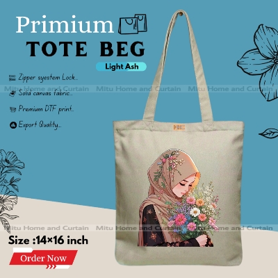 Buy Premium Tote Bag with Zipper Canvas Tote Bag for Women Trendy Shopping Bag / College Bag / University Bag Tote Bag, Canvas Bag with Zipper  at Best Price In Bangladesh