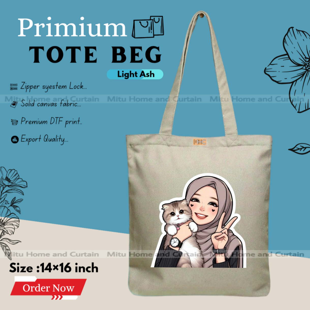 Buy Premium Tote Bag with Zipper Canvas Tote Bag for Women Trendy Shopping Bag / College Bag / University Bag Tote Bag, Canvas Bag with Zipper  at Best Price In Bangladesh