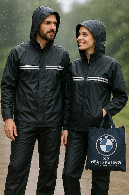 Picture of BMW Unisex Raincoat for Rain and Wind Heat Sealing stich 