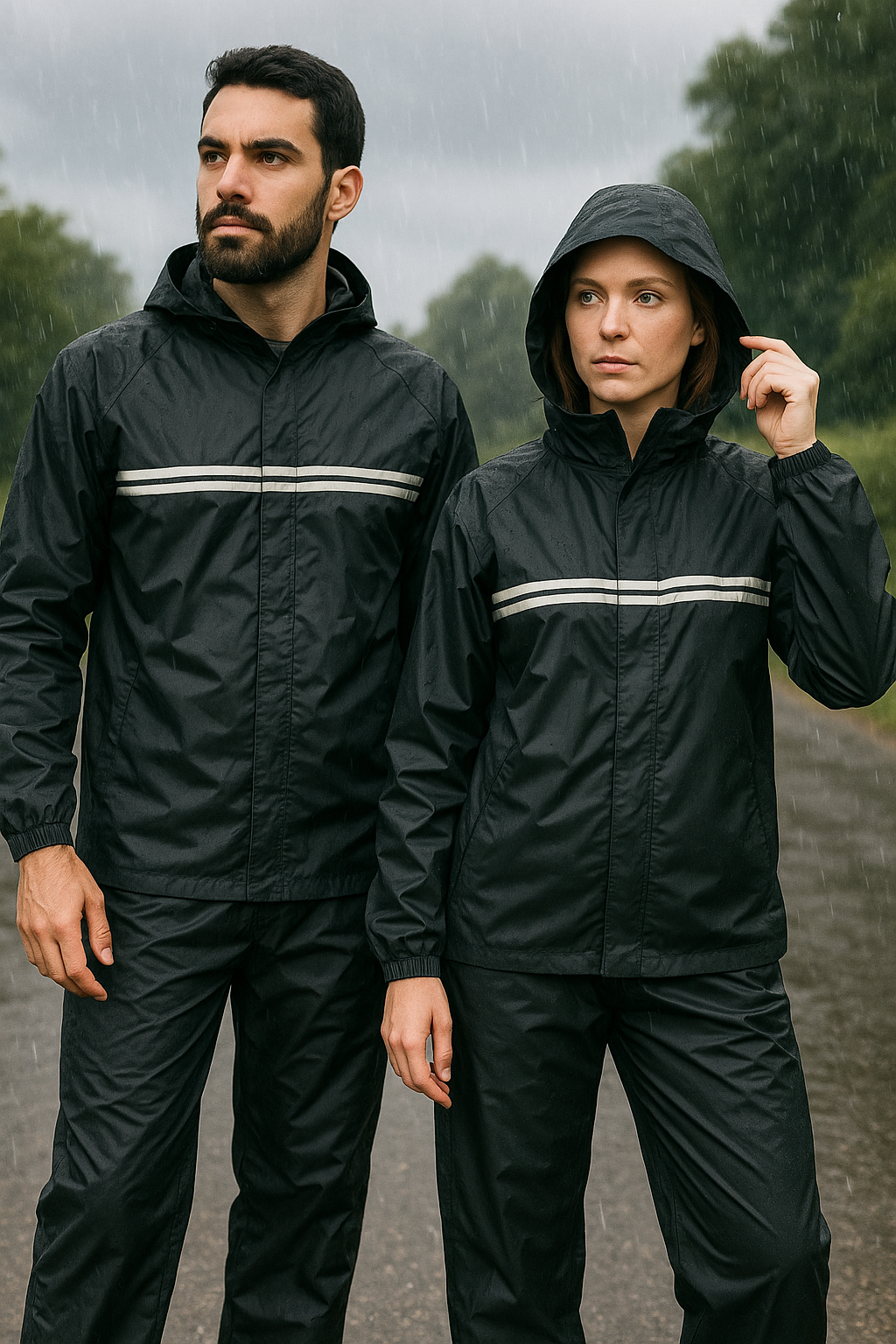 Picture of BMW Unisex Raincoat for Rain and Wind Heat Sealing stich 