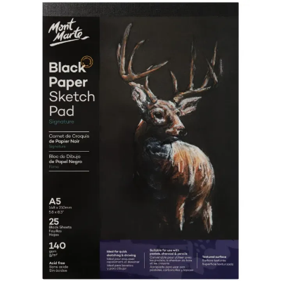 Buy mont-marte-black-paper-sketch-pad-25-sheet-140gsm-a5 at Best Prices in Bangladesh