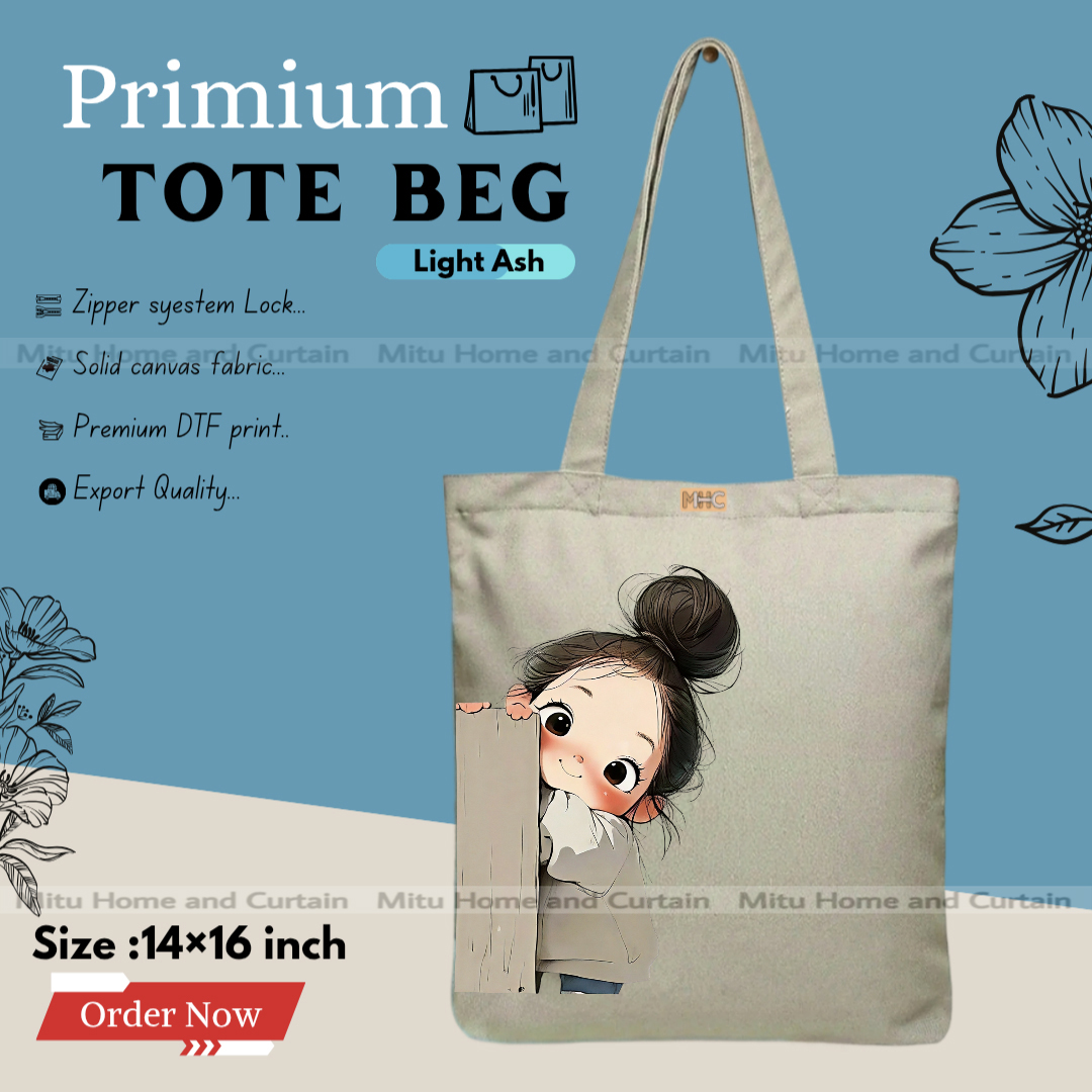 Buy Premium Tote Bag with Zipper Canvas Tote Bag for Women Trendy Shopping Bag / College Bag / University Bag Tote Bag, Canvas Bag with Zipper  at Best Price In Bangladesh
