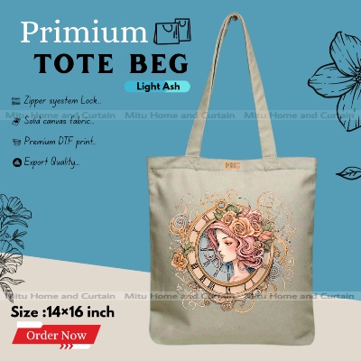 Buy Premium Tote Bag with Zipper Canvas Tote Bag for Women Trendy Shopping Bag / College Bag / University Bag Tote Bag, Canvas Bag with Zipper  at Best Price In Bangladesh