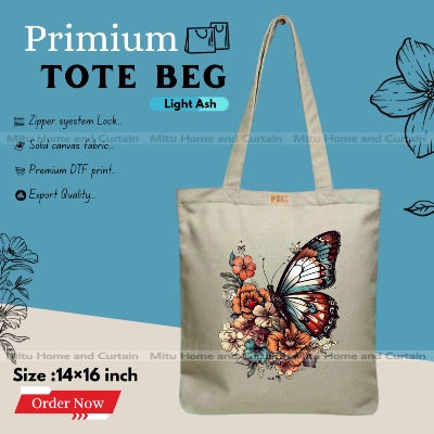 Buy Premium Tote Bag with Zipper Canvas Tote Bag for Women Trendy Shopping Bag / College Bag / University Bag Tote Bag, Canvas Bag with Zipper  at Best Price In Bangladesh
