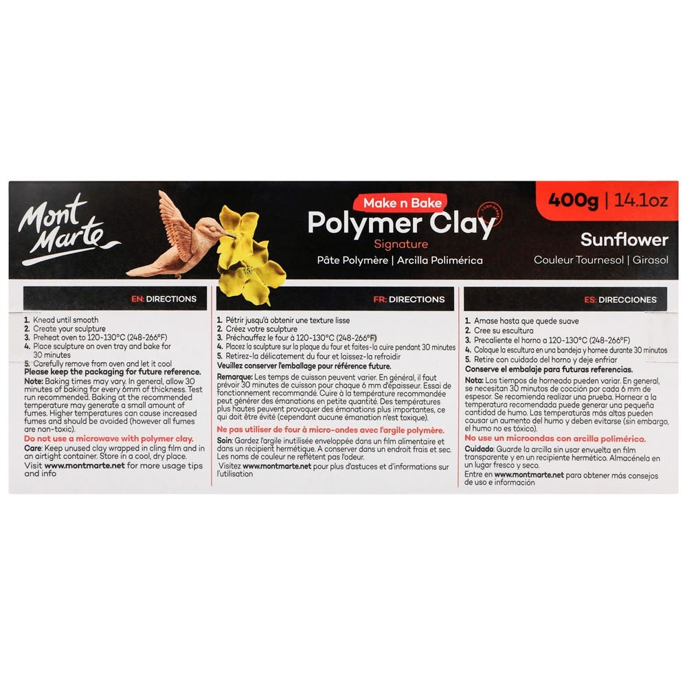 Buy Mont Marte Make n Bake Polymer Clay 400g-Sunflower at Best Prices in Bangladesh