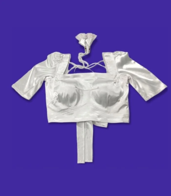 Picture of Two Quarter White Blouse For Women