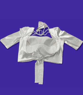 Picture of Two Quarter White Blouse For Women