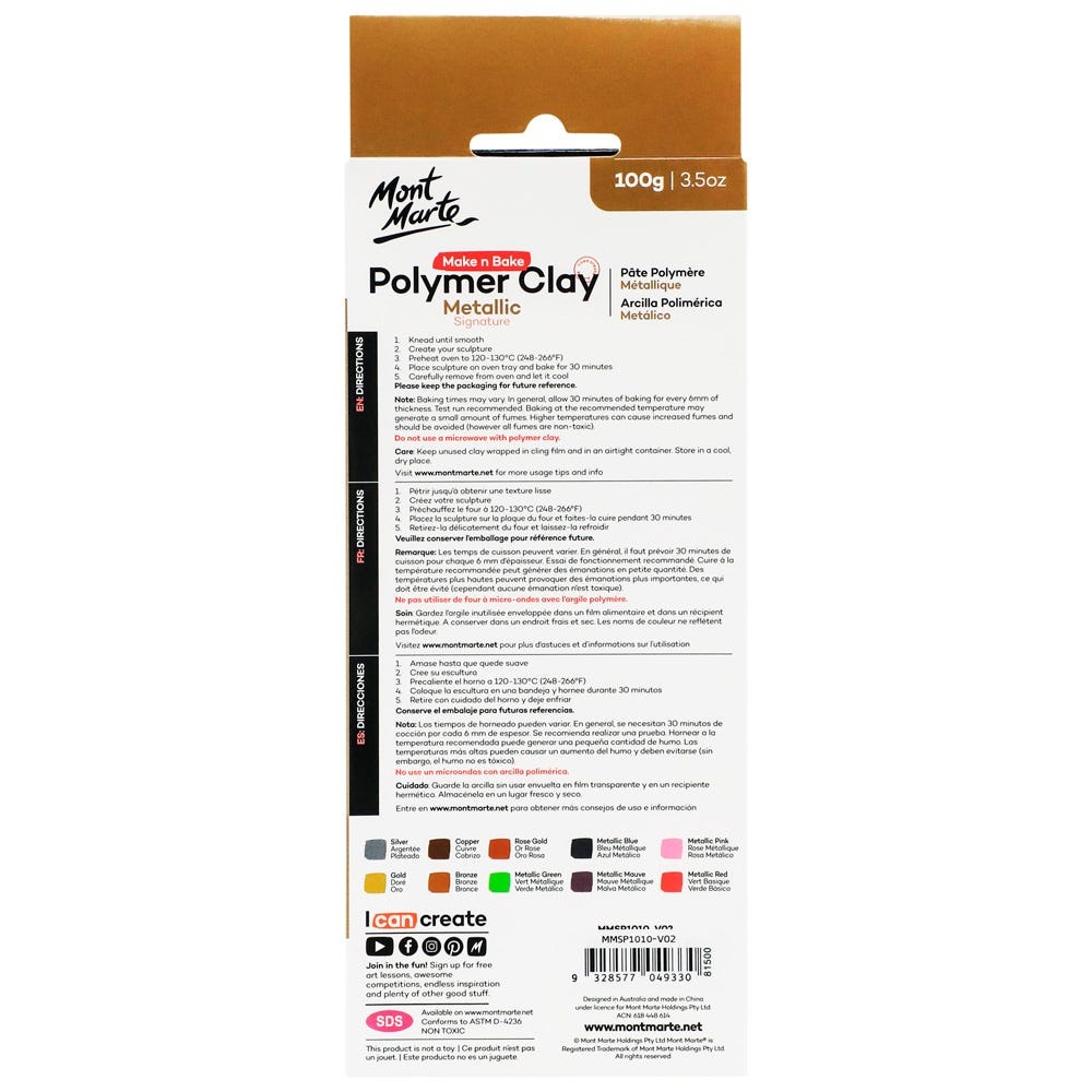 Buy Mont Marte Make n Bake Polymer Clay Metallic 100g at Best Prices in Bangladesh