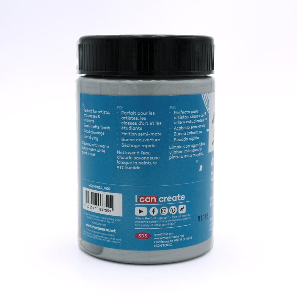 Buy Mont Marte Acrylic Colour Paint 300ml -Silver at Best Prices in Bangladesh