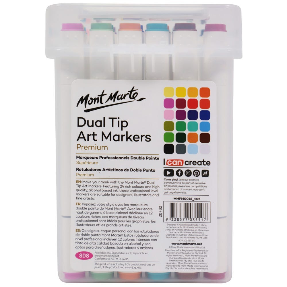 Buy Mont Marte Dual Tip Alcohol Art Markers 24pc in Case at Best Prices in Bangladesh
