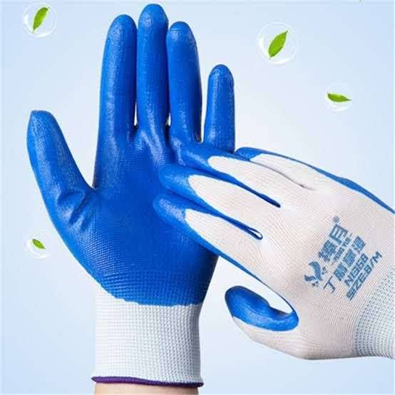 Picture of 12 pair Nylon Rubber Coated Hand Gloves  For Home and Office