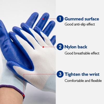Picture of Nylon Rubber Coated Hand Gloves For Hand 1 Pair