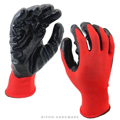 Picture of Hand Gloves Nylon Rubber Coated Safety Hand Gloves 1 pair For Hand Safety