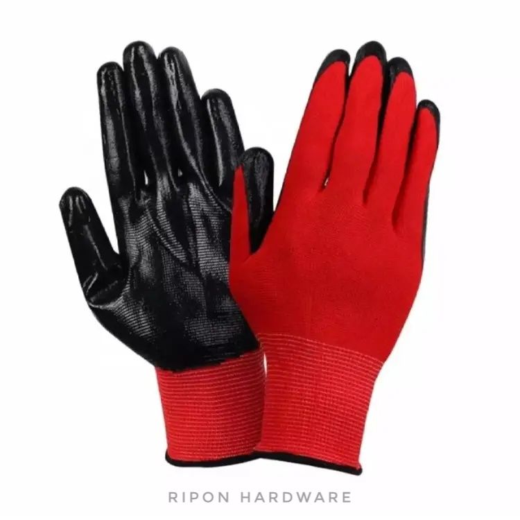 Picture of Hand Gloves Nylon Rubber Coated Safety Hand Gloves 1 pair For Hand Safety