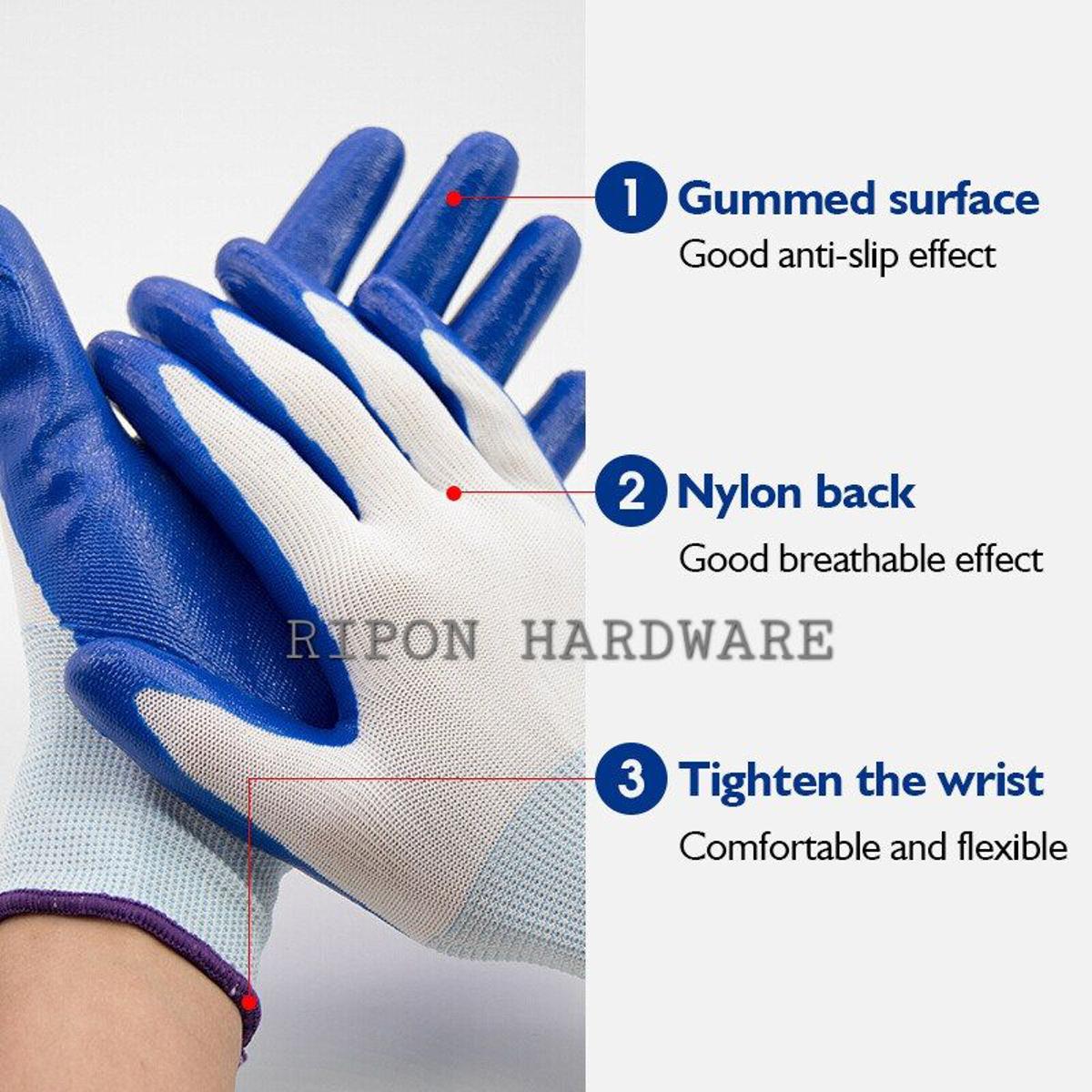 Picture of  Nylon Rubber Coated Safety Hand Gloves