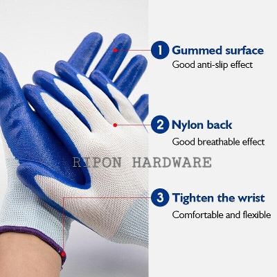 Picture of  Nylon Rubber Coated Safety Hand Gloves