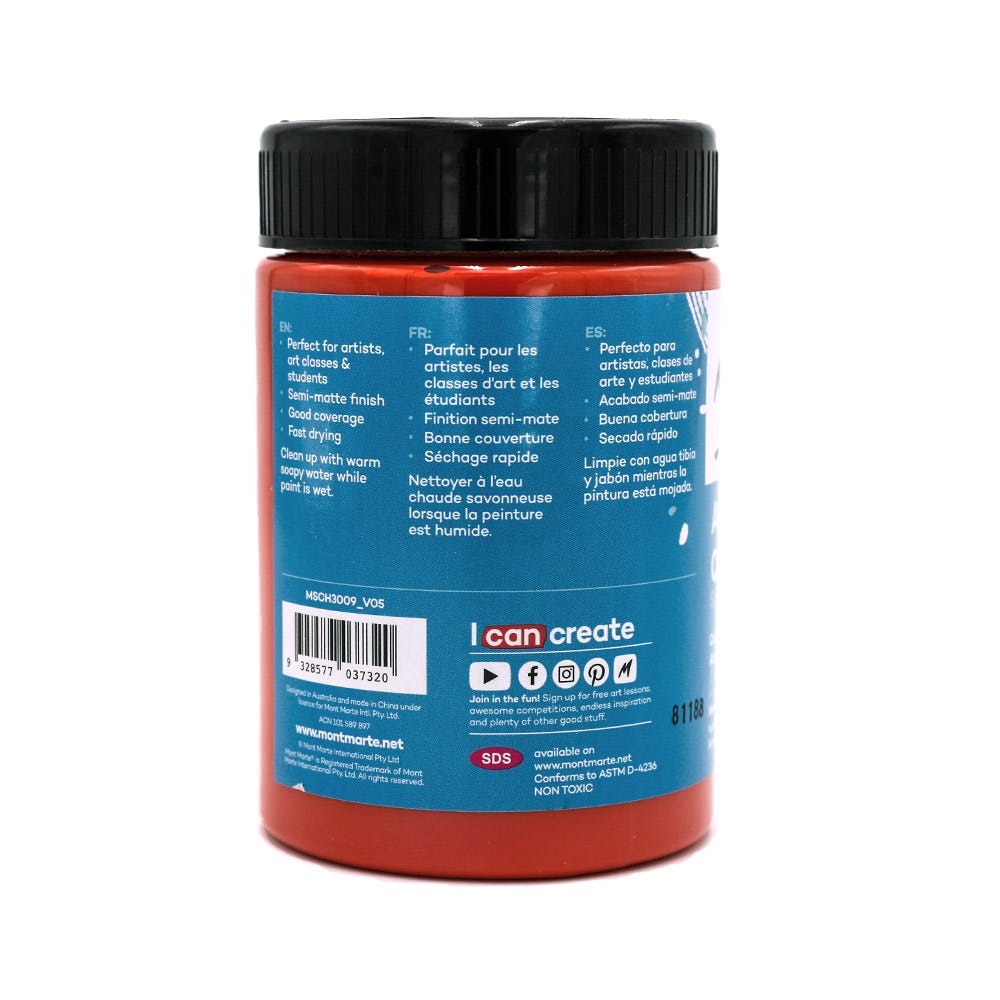 Buy Mont Marte Acrylic Color Paint 300ml-Vermilion at Best Prices in Bangladesh