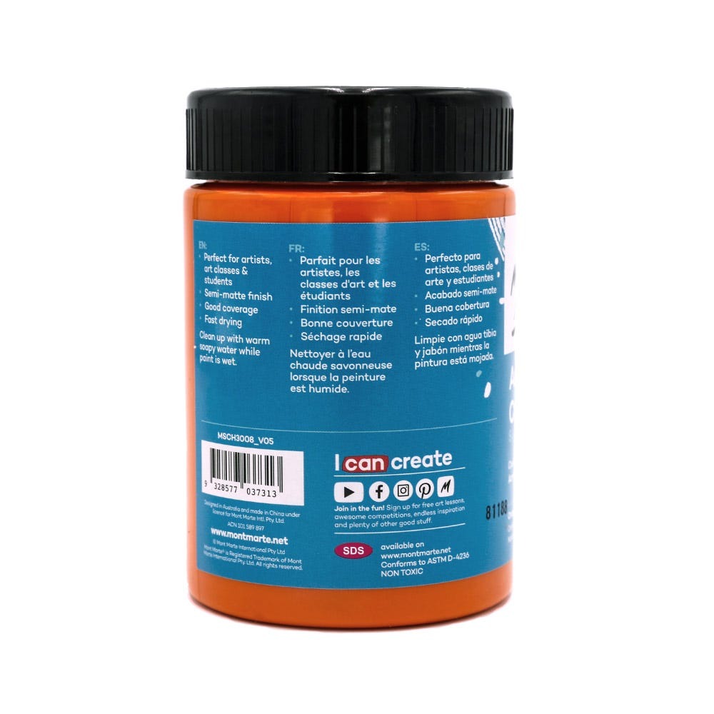 Buy Mont Marte Acrylic Color Paint 300ml-Orange at Best Prices in Bangladesh