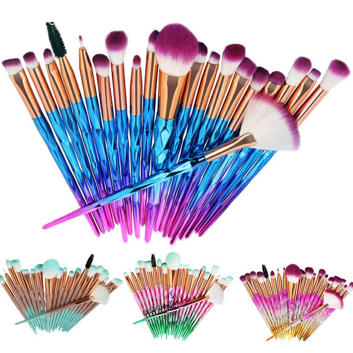 Picture of Unicorn Dimond curt Professional Colorful Makeup Brush Set of 20 Brushes