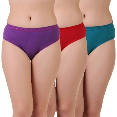 Picture of 3 Pcs Combo Sets Stretch Panty Synthetic Soft Panty Comfortable Women's Wear Stylish Panty