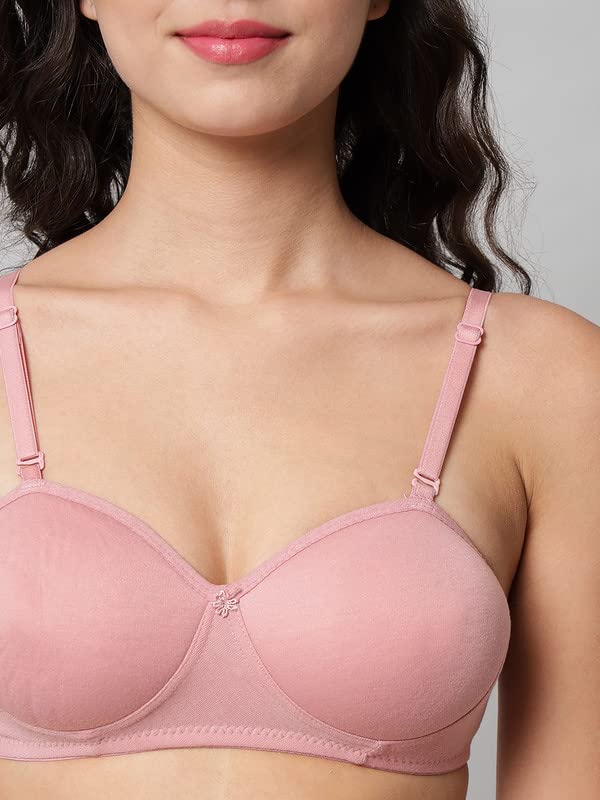 Picture of Women's Cotton Full Coverage Lightly Padded Wire Free Bra Panty  Set Honeymoon Bikni Set for Girl's Combo