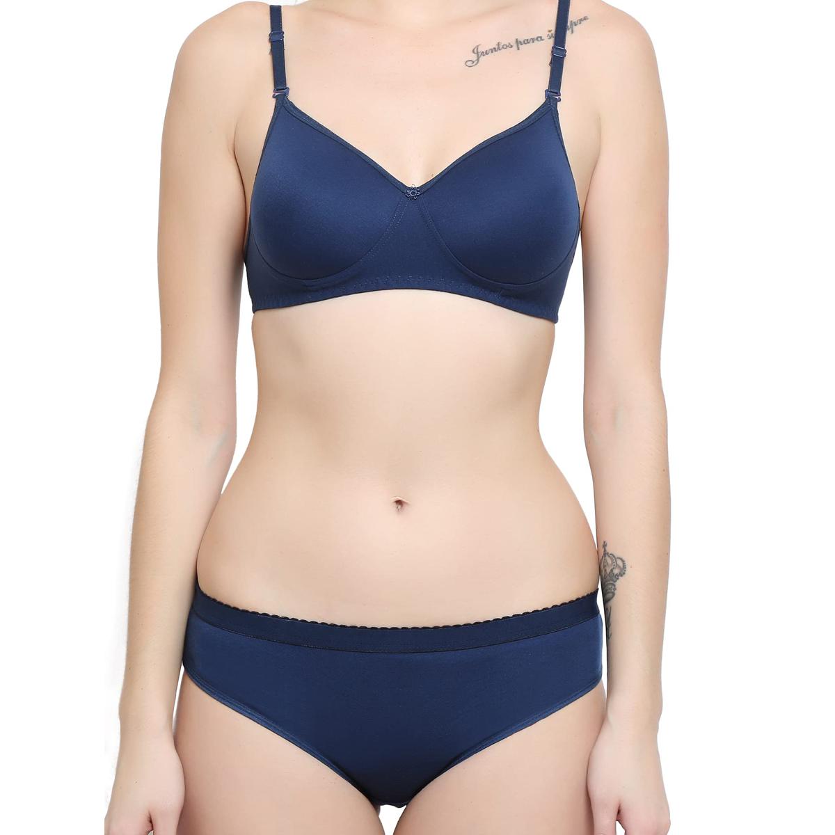 Picture of Emberge Women Lingerie Set Bra Panty Set (Light Padded Bra & Soft Cotton Panty)