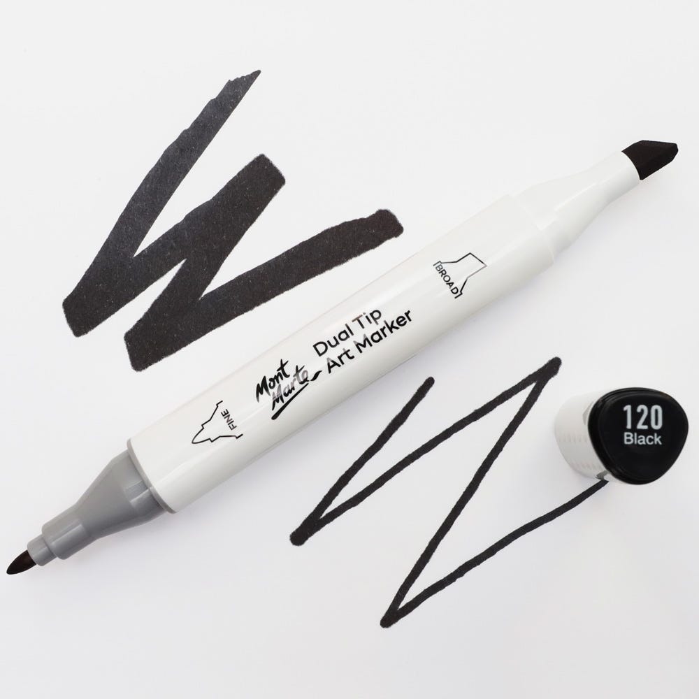 Buy Mont Marte Dual Tip Art Marker - Black GY8 at Best Prices in Bangladesh