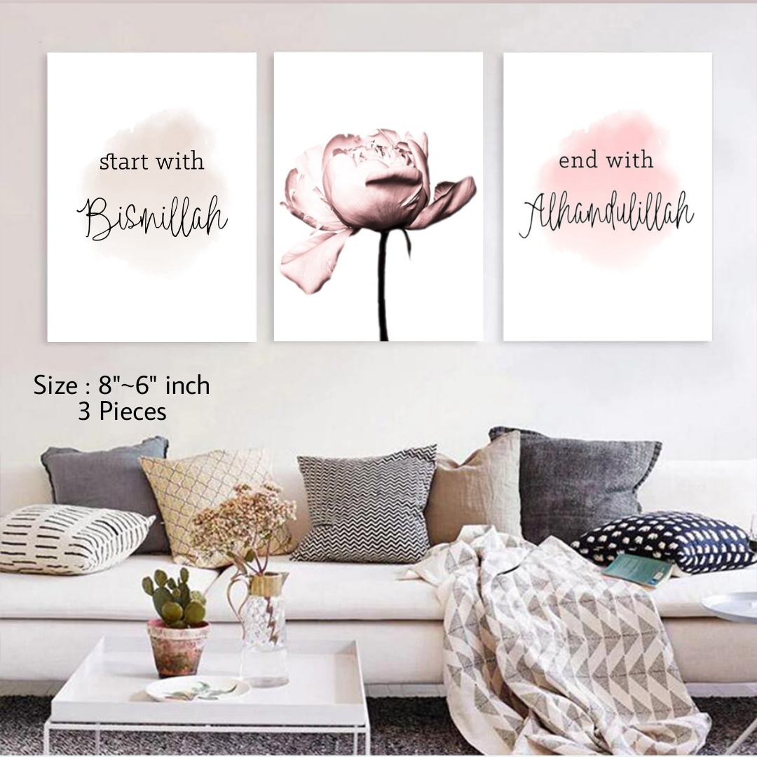 Picture of Home Decoration 3pcs Arabic Calligraphy Wallboard Decoration home decoration item