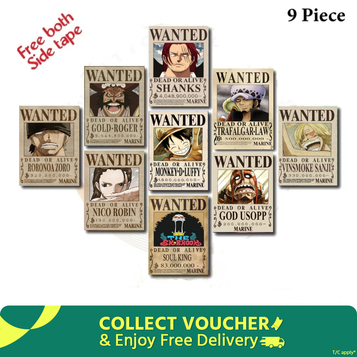 Picture of 9 pcs Wanted Combo Wallboard set for Home Decoration. Wall Decoration for Home