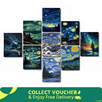 Picture of Home Decor 9 pcs starry night Wall Decoration Wallmate Home Decoration Poster on Pvc