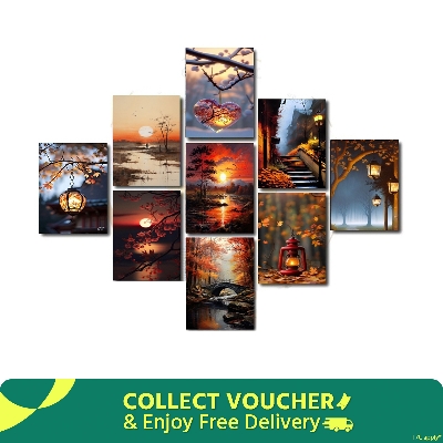 Picture of Wall decoration 9pcs Unique Design wallmate Home Decoration poster on PVC Combo Set