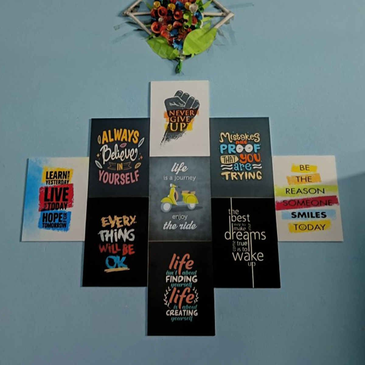 Picture of 9 pcs Most Unique Combo Wallmate set for Home Decoration. Wall Decoration for Home